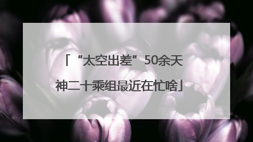 “太空出差”50余天 神二十乘组最近在忙啥