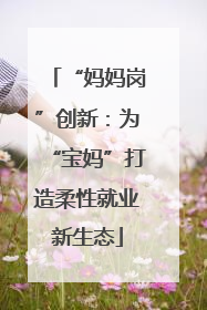 “妈妈岗”创新：为“宝妈”打造柔性就业新生态