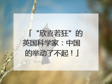 “欣喜若狂”的英国科学家：中国的举动了不起！