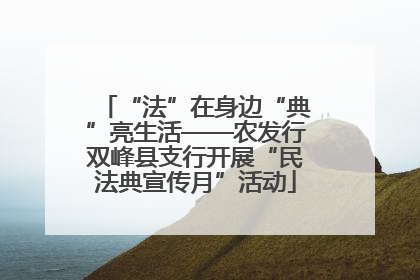 “法”在身边“典”亮生活——农发行双峰县支行开展“民法典宣传月”活动