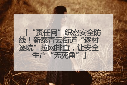 “责任网”织密安全防线！新泰青云街道“逐村逐院”拉网排查，让安全生产“无死角”