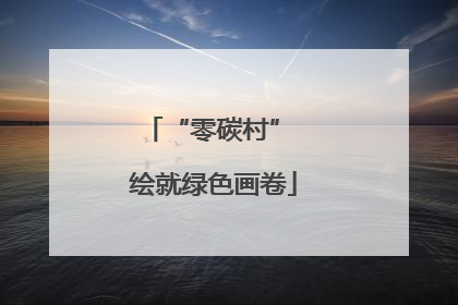 “零碳村” 绘就绿色画卷