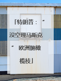 特朗普：“没空理马斯克” 欧洲抛橄榄枝