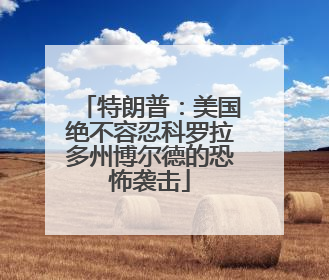 特朗普：美国绝不容忍科罗拉多州博尔德的恐怖袭击