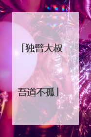 独臂大叔 吾道不孤