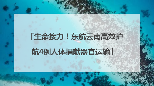 生命接力！东航云南高效护航4例人体捐献器官运输