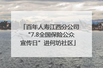 百年人寿江西分公司“7.8全国保险公众宣传日”进何坊社区