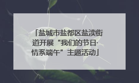 盐城市盐都区盐渎街道开展“我们的节日·情系端午”主题活动