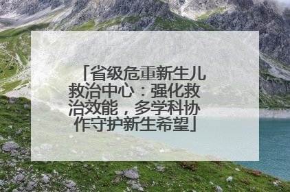 省级危重新生儿救治中心：强化救治效能，多学科协作守护新生希望