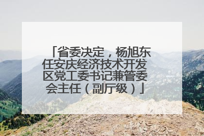 省委决定，杨旭东任安庆经济技术开发区党工委书记兼管委会主任（副厅级）