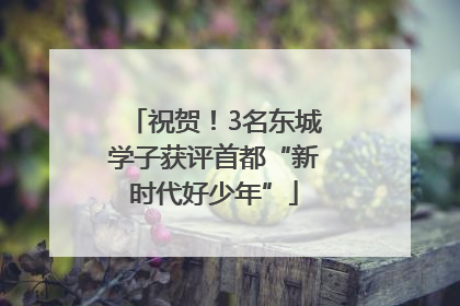 祝贺！3名东城学子获评首都“新时代好少年”