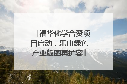 福华化学合资项目启动，乐山绿色产业版图再扩容