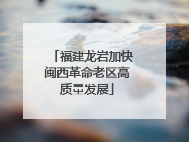 福建龙岩加快闽西革命老区高质量发展