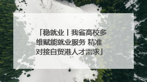 稳就业丨我省高校多维赋能就业服务 精准对接自贸港人才需求