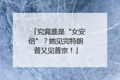 究竟谁是“女安倍”？她见完特朗普又见普京！
