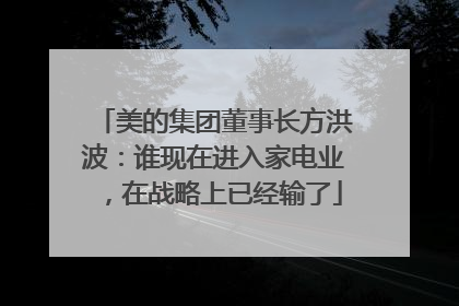 美的集团董事长方洪波：谁现在进入家电业，在战略上已经输了