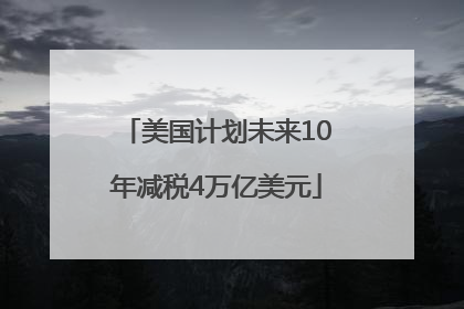 美国计划未来10年减税4万亿美元