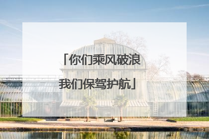 你们乘风破浪 我们保驾护航