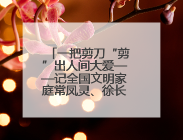 一把剪刀“剪”出人间大爱——记全国文明家庭常凤灵、徐长国家庭