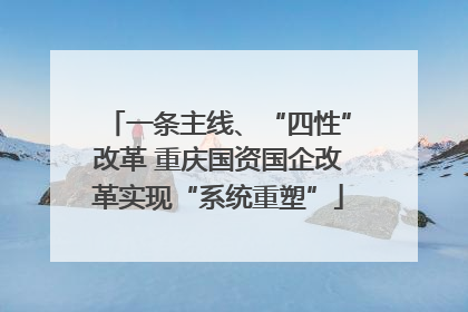 一条主线、“四性”改革 重庆国资国企改革实现“系统重塑”
