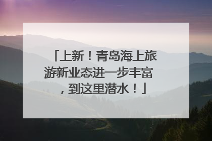 上新！青岛海上旅游新业态进一步丰富，到这里潜水！