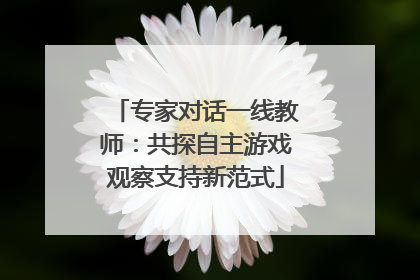 专家对话一线教师：共探自主游戏观察支持新范式