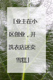 业主在小区创业，开洗衣店还卖雪糕