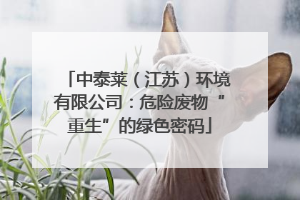 中泰莱（江苏）环境有限公司：危险废物“重生”的绿色密码