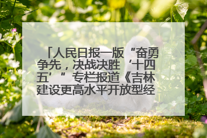 人民日报一版“奋勇争先，决战决胜‘十四五’”专栏报道《吉林建设更高水平开放型经济新体制》