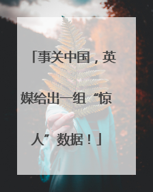事关中国，英媒给出一组“惊人”数据！