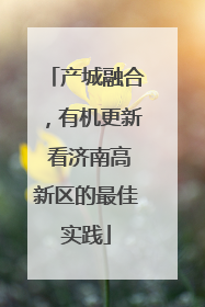 产城融合，有机更新 看济南高新区的最佳实践