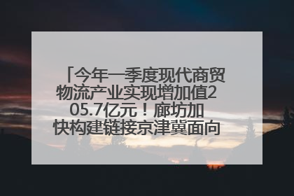 今年一季度现代商贸物流产业实现增加值205.7亿元！廊坊加快构建链接京津冀面向全世界的物流通道