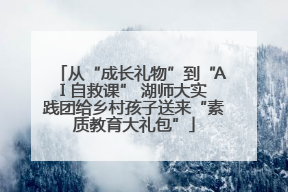 从“成长礼物”到“AI 自救课” 湖师大实践团给乡村孩子送来“素质教育大礼包”