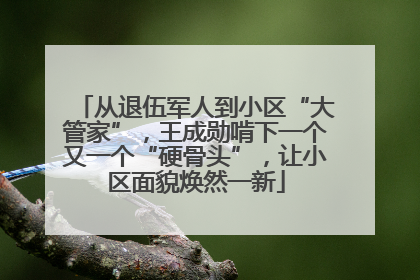 从退伍军人到小区“大管家”，王成勋啃下一个又一个“硬骨头”，让小区面貌焕然一新