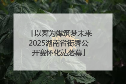 以舞为媒筑梦未来 2025湖南省街舞公开赛怀化站落幕