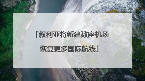 叙利亚将新建数座机场 恢复更多国际航线