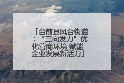 台前县凤台街道：“三向发力”优化营商环境 赋能企业发展新活力