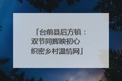 台前县后方镇：双节同辉映初心 织密乡村温情网