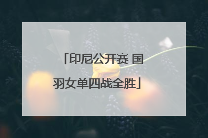 印尼公开赛 国羽女单四战全胜