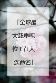 全球最大载重吨位！在大连命名