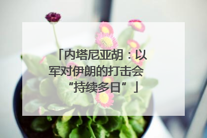内塔尼亚胡：以军对伊朗的打击会“持续多日”
