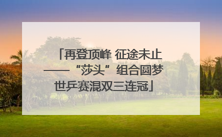 再登顶峰 征途未止——“莎头”组合圆梦世乒赛混双三连冠