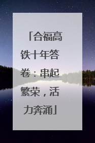 合福高铁十年答卷：串起繁荣，活力奔涌