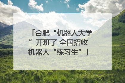 合肥“机器人大学”开班了 全国招收机器人“练习生”