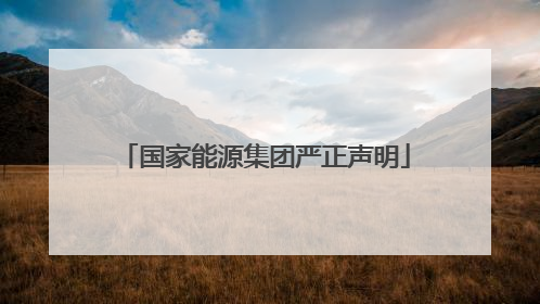 国家能源集团严正声明