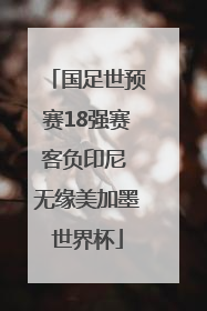 国足世预赛18强赛客负印尼 无缘美加墨世界杯