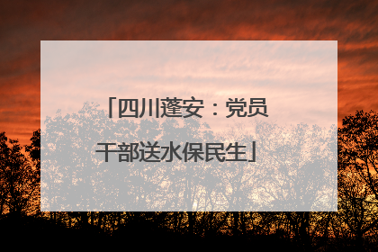 四川蓬安：党员干部送水保民生