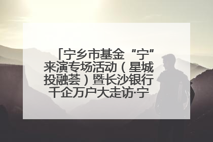 宁乡市基金“宁”来演专场活动（星城投融荟）暨长沙银行千企万户大走访·宁乡专场活动举行