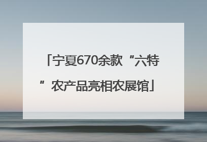 宁夏670余款“六特”农产品亮相农展馆