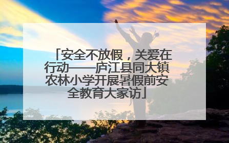 安全不放假，关爱在行动——庐江县同大镇农林小学开展暑假前安全教育大家访